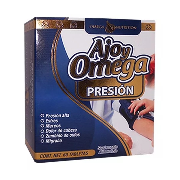 Omega Nutrition Ajo Y Omega Presion 60 Tabletas Suplemento Naturista Sabor Sin Sabor