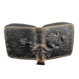 NEW Men's Wallet Fly Dragon clutch wallet (Genuine cowhide leather)