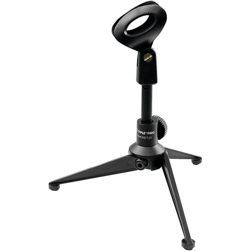 Pyle soporte para micrófono de escritorio - tripie ajustable en