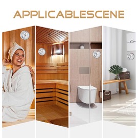 Sauna Thermometer 2 in 1 Fahrenheit Thermometer Hygrometer for Sauna Room, Indoor Humidity Temperature Monitor, Sauna Accessories for Infrared Steam Saunas