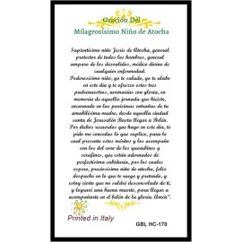 Oracion Del Milagrosisimo Nino De Atocha Tarjeta De Rezo Laminada Bendita Por