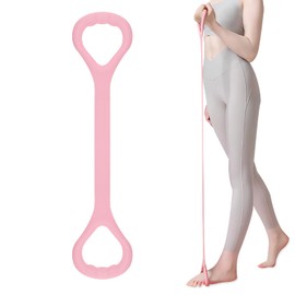 Yitexin Figure 8 Resistance Band, Stretch Bands for Exercise, Stretch Strap for Arm Shoulder Back Chest Stretching, Elastic Rope Stretching Bands for Physical Therapy (Pink)