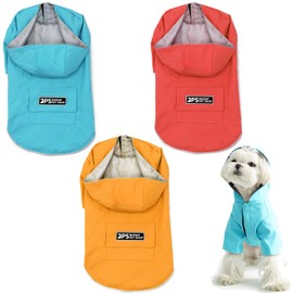 BPS BPS-9701AZ Waterproof Pet Dog Rain Jacket with Hood Pocket for Small Medium Large Dogs 100% Polyester (M, Blue)