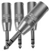 FRCOLOR 4pcs XLR Adapter Metal TRS to XLR Coupler to