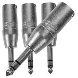 FRCOLOR 4pcs XLR Adapter Metal TRS to XLR Coupler to Male TRS Converter for Enhanced Audio Quality and Versatile Connectivity