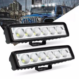 Unbranded 2pcs 6Inch LED Work Light Bar Flood Beam Reverse Fog Driving Lights 4WD SUV UTV