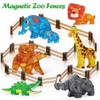 Oriate Farm Animals Fences Magnetic Tiles, 18pcs Magnet Fencing Compatible