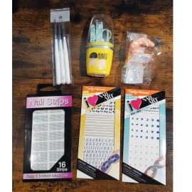 Sally Hansen NAIL ART LOT Brushes Care Set Finger Nail Model Hansen Decal Kits 610 620 Strips