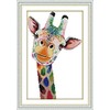 Amiiba Stamped Cross Stitch Kits, Animal Colorful Giraffe DIY 11CT
