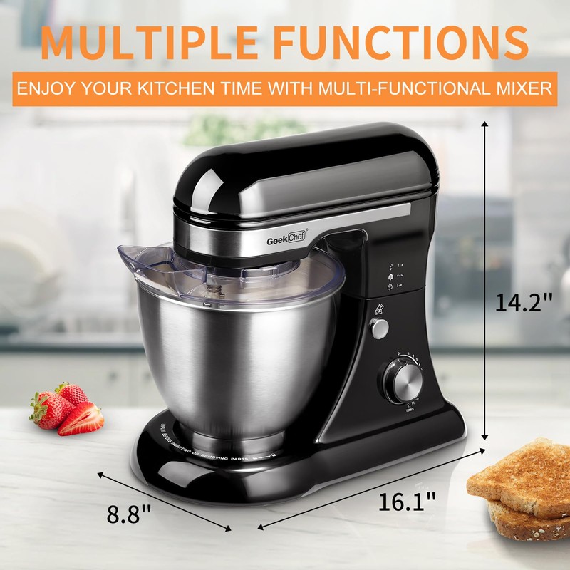 Geek Chef Electric Stand Mixer, 4.8QT 12 Speeds Tilt-head Food