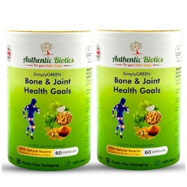 Vegan Joint Support – 2x60 Capsules with Calcium, Magnesium, Zinc, Vitamin D3, K2 & Turmeric – Multivitamin for Bone Strength, Muscle Function, Mobility & Flexibility – Men & Women
