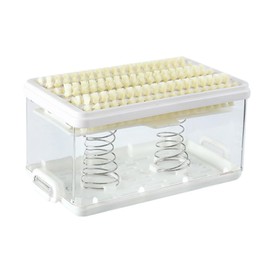 Laundry Soap Case with Brush Laundry Soap Dish Soap Rest Foaming Soap Case Hand Wash (White)