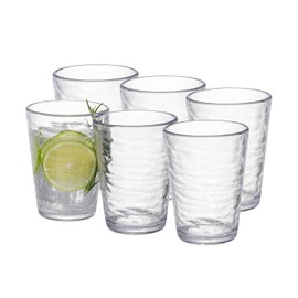 MARCUS HOME - Vasos irrompibles de pezón océano, juego de 6, Transparente, 16.6OZ