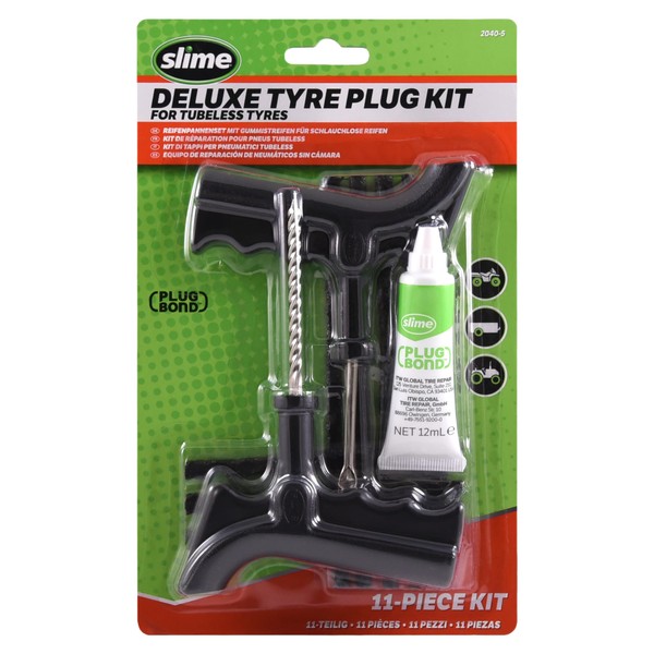 Slime 2040-5 Tire Repair Plug Kit, Deluxe, Contains Strings, Tools