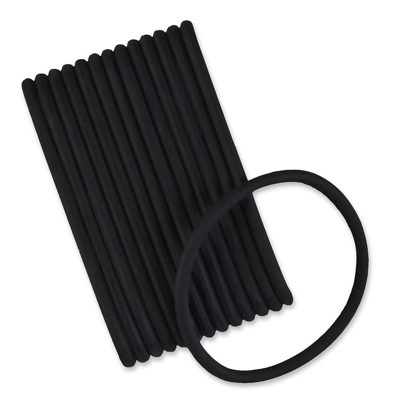 Scunci Black Gel Elastics, No-Slip Grip, Strong Hold-Ponytailers, 14 Pcs