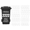 Pack of 4 White Wheelie Bin Stickers Number - 2
