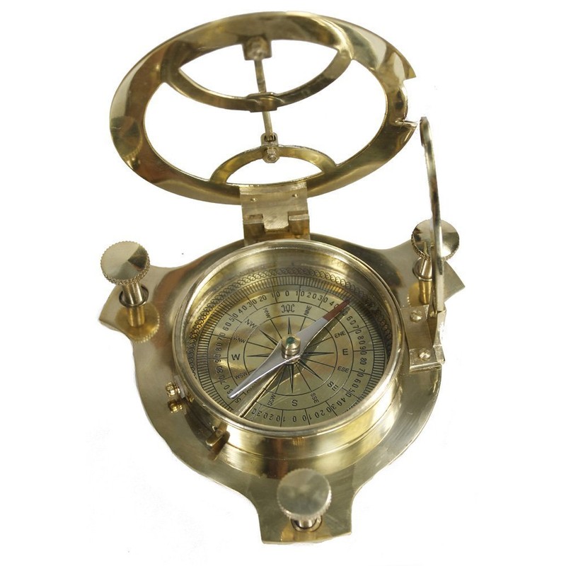 Nautical Captain Brass Sundial Compass Solid Brass Compass