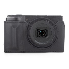kinokoo Ricoh GR IV/GRIII Case, Ricoh GR 4/GR3 Premium Genuine Leather Half Case for Ricoh GR IV/GR III Digital Camera Protective Accessories Bottom Opening & Hand Grip Design (Black)