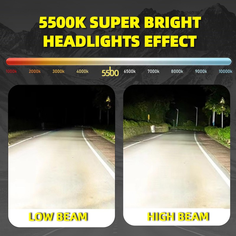 DMEPUGI Headlight Bulbs Fit For Suzuki SX4 2007-2013,9007 High Low