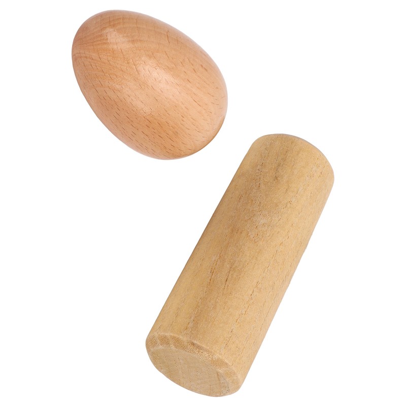2PCS Wood Egg Shaker Natural Safe Musical Hand Percussion Instrument