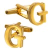 A-Z Initial Cufflink for Men, Classic 18k Gold Silver Black