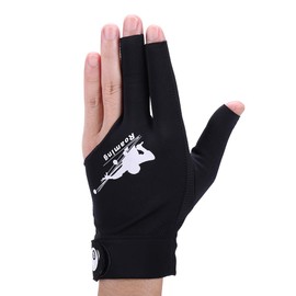 Roaming Quick-Dry Breathable Billiard Pool Gloves, Shooters Carom Snooker Cue Sport Glove Fits on Left Hand (Black-Left Hand, XXL)