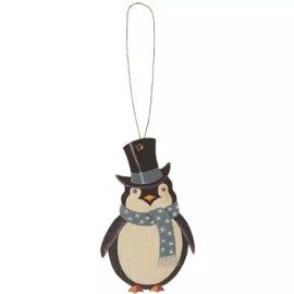 Unbranded PENGUIN ORNAMENTS set of 3 Wooden Winter Decor, Holiday, Christmas Ornaments