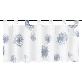 HeichkelL Voile Net Curtain with Loops "Dandelion" Transparent Short Curtains with Digital Print Bistro Curtain Kitchen W x H 120 x 60 cm