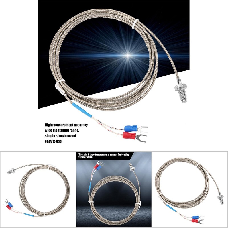 1-5 m Length Thermocouple Type K Cable M6 BSW Thread