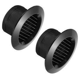 PATIKIL 4 Inch Round Air Vent Cover, 2 Pack Soffit Vents ABS Ceiling Vent Covers Air Vent Louver for Bathroom Kitchen Living Room Ventilation System, Black