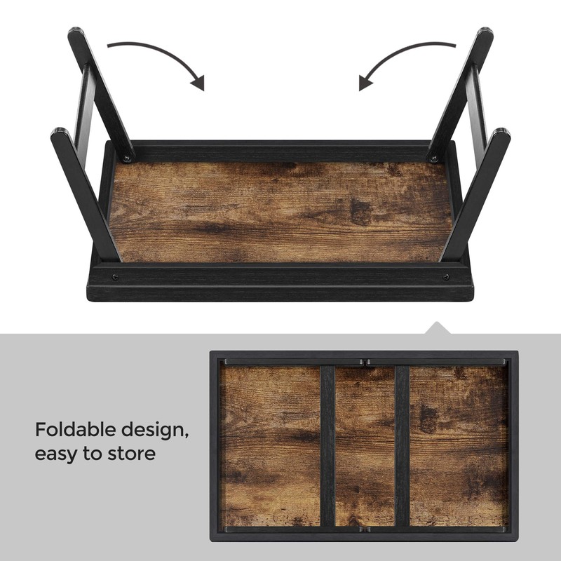 SONGMICS Bed Tray Table with Bamboo Folding Legs, Sofa Breakfast