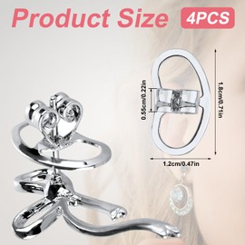 4pcs Earring Backs for Droopy Ears, Copper Earring Lifters Backs Silver Stud Earring Backs for Heavy Earring Earring Lifters for Droopy Ears Locking Pierced Earring Support Backs