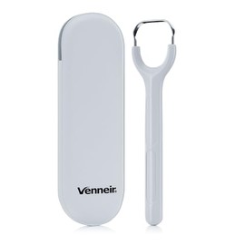 Limpiador de lengua Oral Glide Pro con estuche de viaje: tratamiento para el mal aliento. Fabricado en acero inoxidable de grado médico. Para adultos 