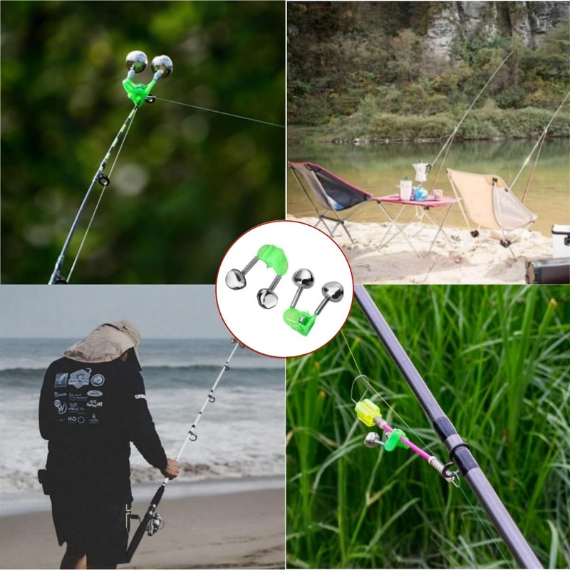 20 Pcs Metal Dual Bells Bite Indicators Fishing Accessories for