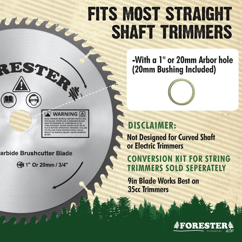 FORESTER Carbide Tip Brush Cutter Blade - 9in x 60