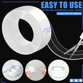 Frienda Clear Caulk Tape 10.5' x 1.5'' Waterproof Self Adhesive Caulk Strip Bathtub Sealant Tape Sealing Strip Oil Proof Bathroom Sealant for Kitchen Floor Wall Edge Protector(PVC)