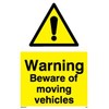 caution beware moving vehicles