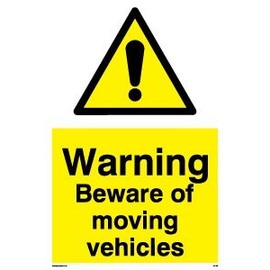 caution beware moving vehicles