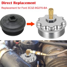 Camoo Fuel Filter Cap With Fuel Pressure Port Aluminum for 2003-2007 Ford Powerstroke Diesel 6.0L F250,F350,F450,F550,F650,F750,Excursion