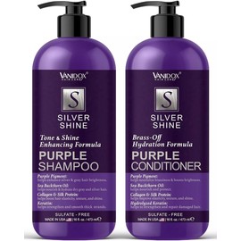 Purple Shampoo & Conditioner Set for Gray & Silver Hair - Sulfate-Free