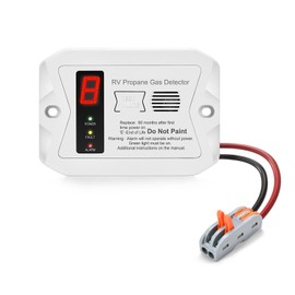 Zkmiles R501 RV Propane Gas Detector for Motor Home, Travel Trailer, Van Camper and Truck Camper, LP Gas Leak Monitor, Audible and Visual Alarm,DC 12V, White