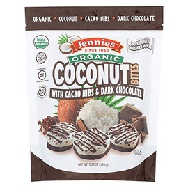 Jennies Coconut Bites - Organic - Cacao Chocolate - Case of 6 - 5.25 oz6
