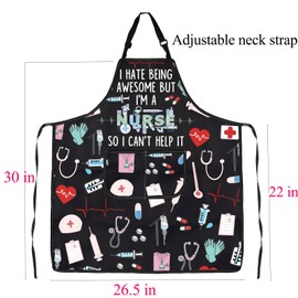 Nurse Gifts Apron Nurse Practitioner Gifts I Hate Being Awesome But I'm a Nurse So I Can't Help It Apron For Nursing Students