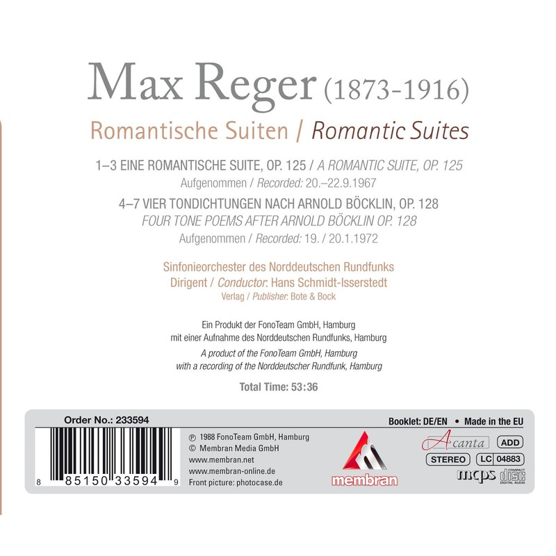 Max Reger: Romantische Suiten