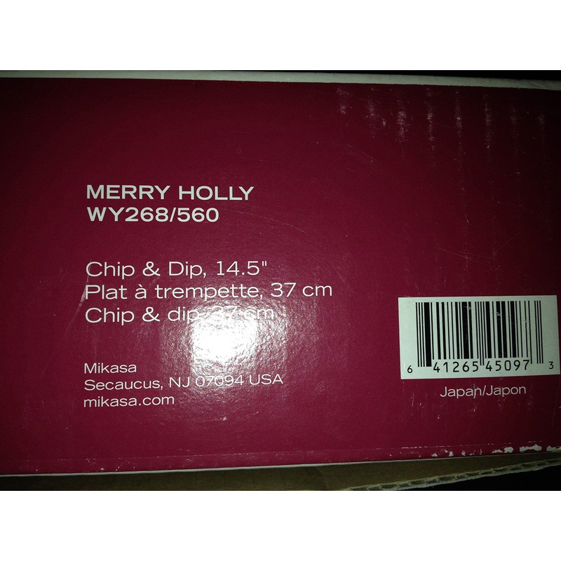 Mikasa Celebrations Merry Holly Chip & Dip Set.