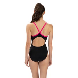 Dolfin Uglies Womens One Piece Swimsuit - Athletic Practice Suit for Training, Sports, Fitness (Black, 26)