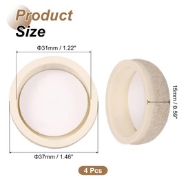uxcell 4 Pcs Felt Furniture Sliders, 1.46" Round Sliding Pad Table Leg Protector Furniture Movers Sliders for Hardwood Floors, Surfaces and Chair Legs, Beige