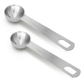 2 PCS 1 Teaspoon(5 mL | 5 cc | 1 Tsp | 1/3 Tablespoon) Stainless Steel Single Measuring Spoon, Easy to Use and Easy to Wash Metal Measuring Spoons Kitchen Gadgets for Cooking & Baking