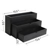 GOVOKOI Black Wood Coffee Syrup Rack Organizer, 3-Tier Separated Bottle