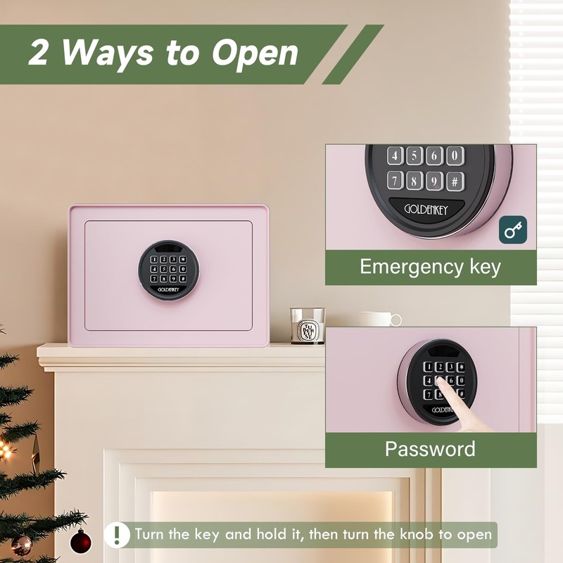 Goldenkey Luxury Digital Jewelry Safe with Keypad for Home, Small